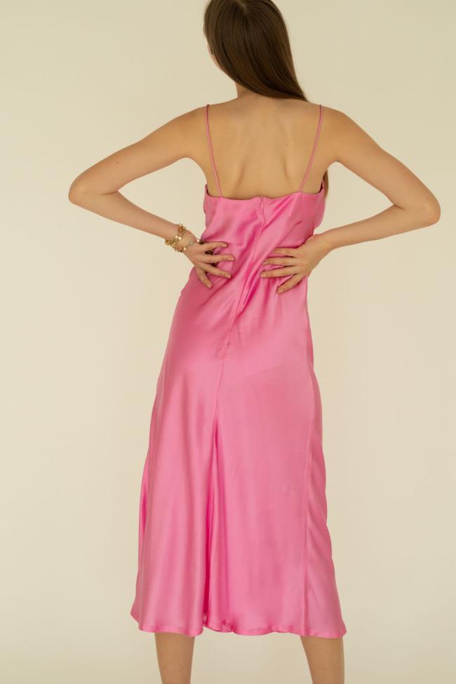 High Quality 100% Silk Dress Luxury Backless Solid Color Sexy Slip Dress