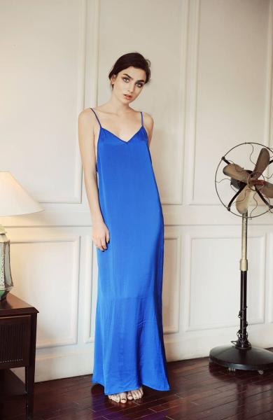 Quality Beautiful Style Openback Bias Cut Maxi 100%Silk Slip Dress for sale