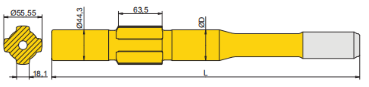 Ingersoll Rand VL120/VL140 extended shank adapter diagram