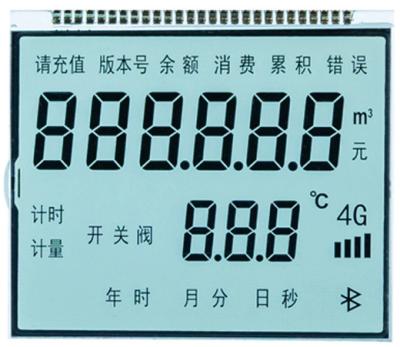 China OEM 6 O′ Clock TN Segment LCD Display Positive Transmissive Water Meter Display for sale