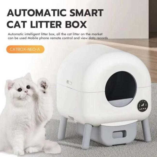 Detailed interior view of automatic litter box mechanism