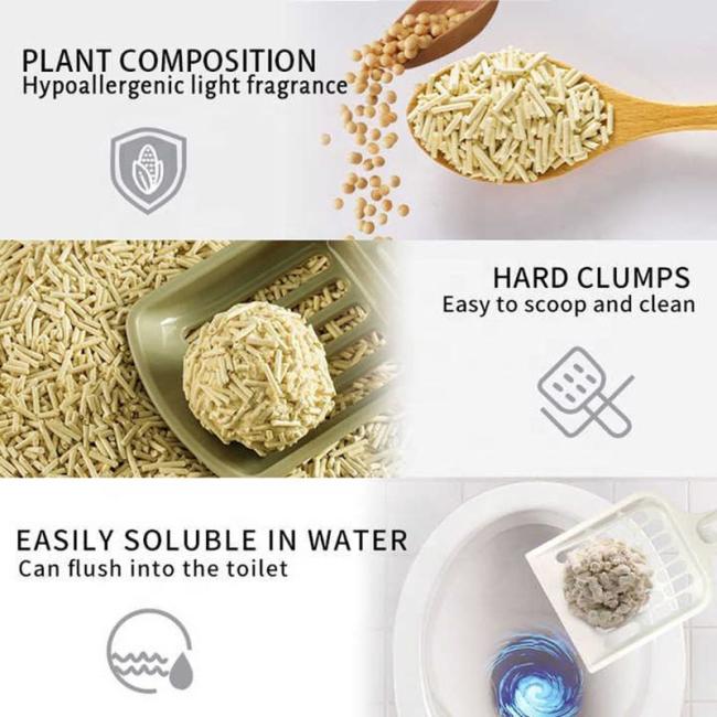 Manufacturer Direct Eco-Friendly Dust-Free Super Clumping Natural Plant Healthy Striped OEM/ODM Unscented Tofu Cat Litter 0