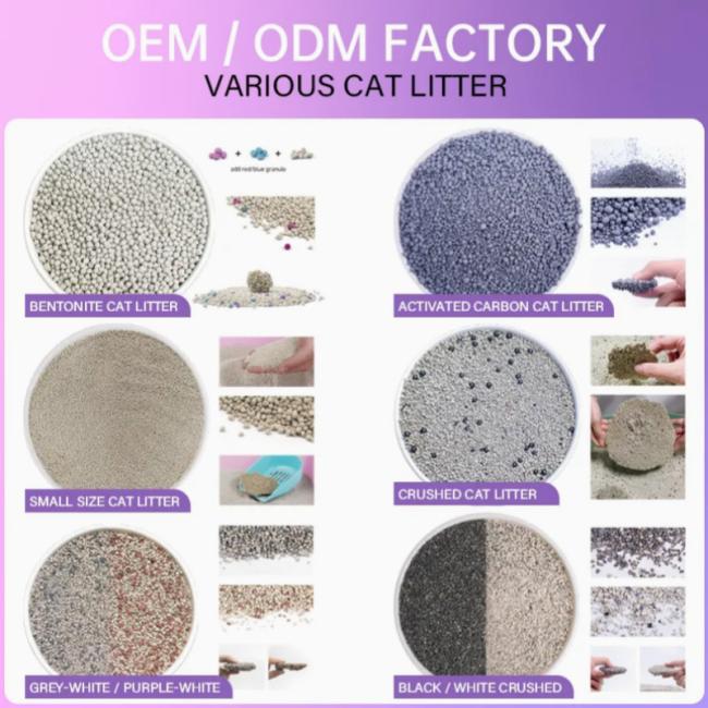 Bentonite cat litter product display and presentation