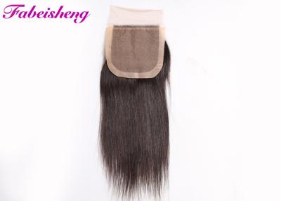 China 3 Part Silk Base Closure Virgin Brazilian Hair Extensions Bleached Knots for sale