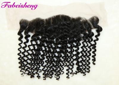 China 8 - 18 Inch Deep Wave Virgin Brazilian Curly Hair Lace Frontal Closure 13x4 for sale
