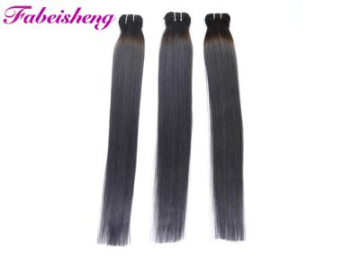 China 20 Inch Colored Hair Extensions , 100% Virgin Human Hair Bundles With Lace l Closure Ombre 1b / Grey 2 Tone for sale