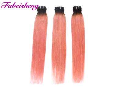 China Pink Colored Hair Extensions With closure / Ombre Brazilian Human Hair Weave for sale