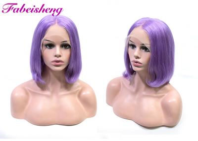 China Unprocessed Healthy 100% Virgin Human Hair Purple Color Front Lace Wigs for sale