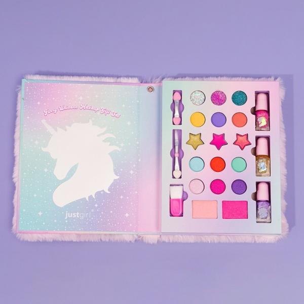 Quality Furry Unicorn Young Girls Makeup Kit Play Set Travel Friendly for sale