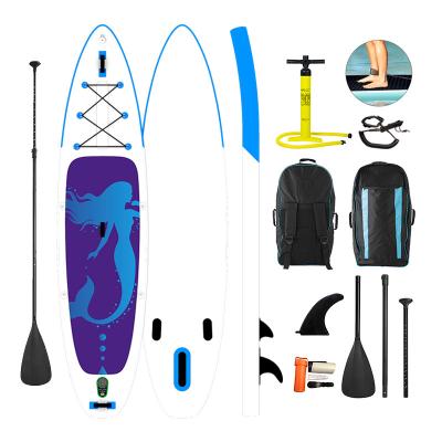 China 2022 WOVEN DROP STITCH  new design inflatable stand up padlle board soft top air inflate sup paddle board with fins à venda