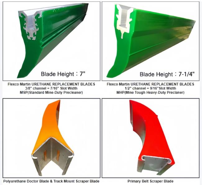 Polyurethane scraper blade for conveyor belt cleaning systems