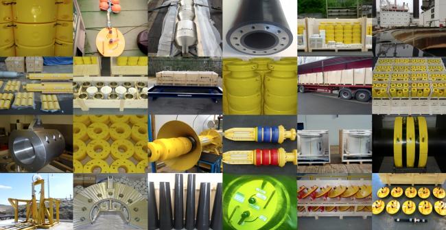 Close-up of polyurethane subsea cable protection duct