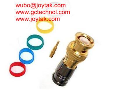 China BNC Coaxial Connector BNC male Compression connector gold plated 50ohm for RG6 Coax Cable premium quality for sale