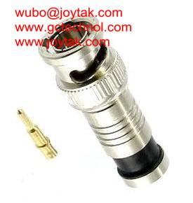 China BNC male compression connector 75ohm for RG59 coax cable BNC coaxial connector for monitoring for sale