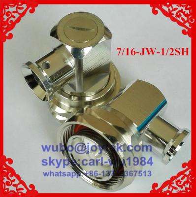China DIN 7/16 male connector right angle soldering type for 1/2superflexible cable all brass factory selling for sale