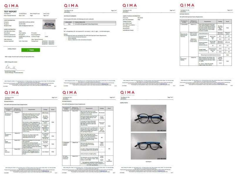 ISO 12870-2016 Spectacle Frames Requirements - Dongguan GRAND Maple Optical Limited