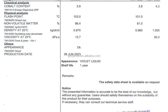 Polymer Drier Cobalt Containing Polymer Cobalt Polymer ECOS ND15 0