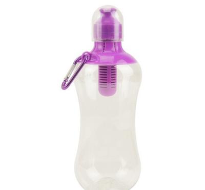 China bobble bottle/580ml plastic filtered water bottle with actived carbon filter for sale