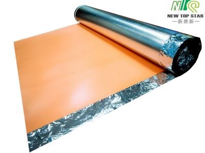 China Orange Sound Proof Floor Underlayment 60kg/M3 , PE Film Heated Floor Underlayment for sale