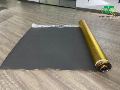 China 3m m EVA Foam Roll Underlay, Underlayment que suela estándar insonoro con la película de oro en venta