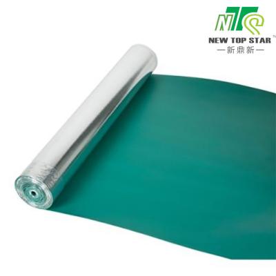 China Silver Film Acoustic Rubber Underlay 33kg/Cbm Soundproof Laminate Underlay for sale