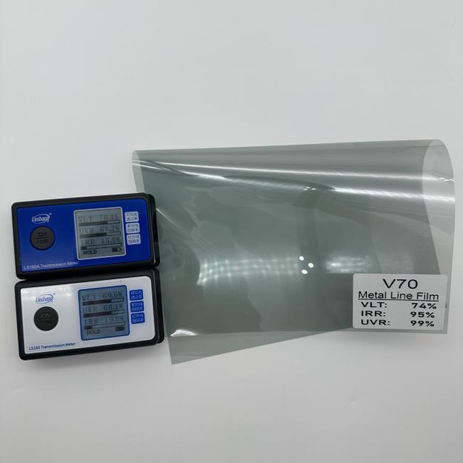 Close-up of V70 Window Tint Film texture and quality