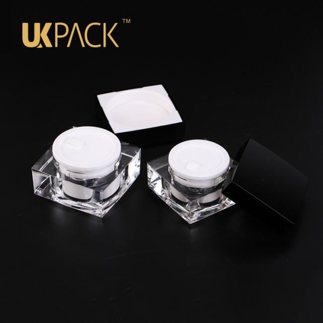 UKPACK double-wall design PMMA 15ml 30ml 50ml small plastic cosmetic cream jar