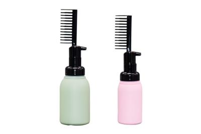 China 50ml 100ml Foam Pump Bottle Comb Applicator For Salon Hair Coloring Dyeing for sale