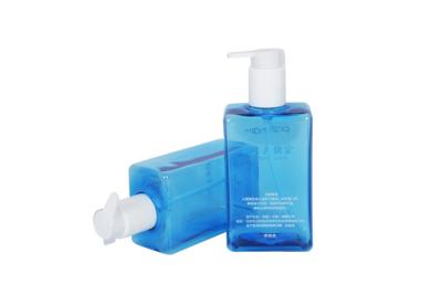 China Lotion 10oz Hand Sanitizer Pump Bottle Transparent Blue Square Pet Oem Odm for sale