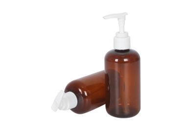 China 2.0cc Shampoo Pump Dispenser Bottle Amber Pet All Plastic Od 57mm for sale