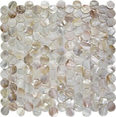 中国 円形の真珠色の浴室は淡水の貝殻の装飾2mmの厚さをタイルを張ります 販売のため