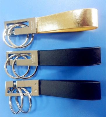 China PU leather keychains, Genuine leather keyring, keyfolders, keyfinders, 3D Leather Keychain for sale