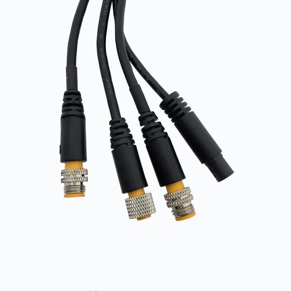 Quality Black Automotive Cable Harness M8 3 PIN PVC Sleeve Custom Car Wiring Harness 125 for sale