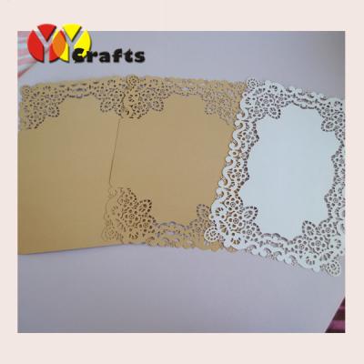 China wedding invitation card menu card gold color Party supplies wedding favors laser cut nepali marriage invitation card for sale