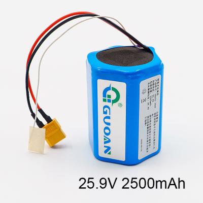 中国 再充電可能な注文の電池パック25.9V 2500mAhの六角形の形 販売のため