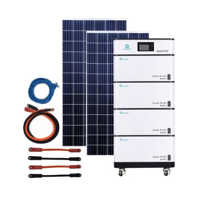 China Hogar 48V Solar todo en un kit Grado A Fuente de una parada con paneles solares en venta