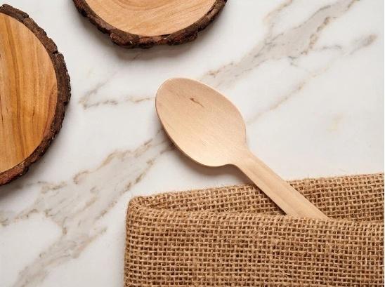 Smooth finish birch wood spoon
