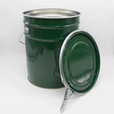 China UN Rated 5 Gallon Steel Paint Bucket With Lever Lock Ring Lids for sale
