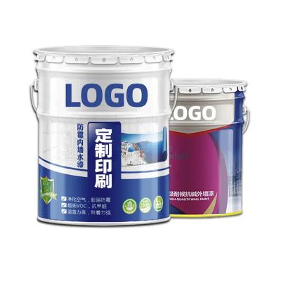 China Ink Metal Pail Bucket 20 Liter With Flower Edge Lids for sale