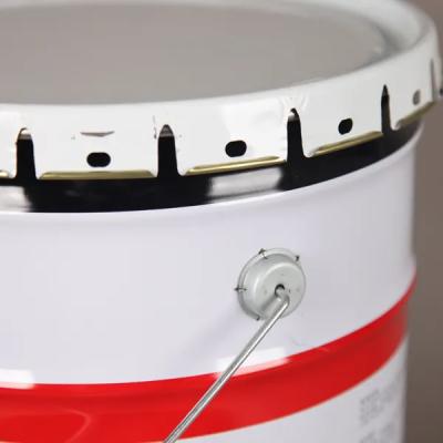 China 5L Powder Coating Metal Paint Bucket Black Handle White Color for sale