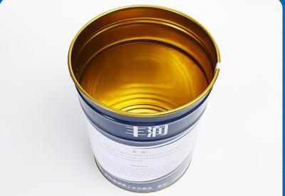 China Gold Phenolic Lined Metal 5 Gallon Paint Bucket With UN Approval for sale