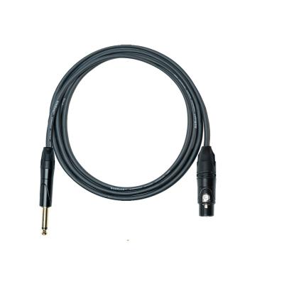 China 0.25 Inch XLR Mic Cable Black Microphone Cable Male To XLR Female Microphone Adapter For Mixer for sale
