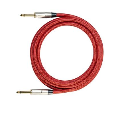 China Nylon Braided Instrument Patch Cable 1/4 Inch Acoustic Guitar Amp Cable for sale