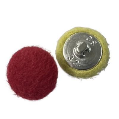 China Customized Fabric Covered Buttons With Metal Shank Yellow And Red 36L for sale