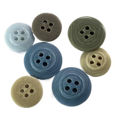 China Semi Shiny Imitation Corozo Buttons Four Hole Rim Back Customized Color And Size for sale