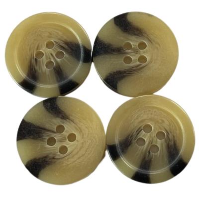 China Rim 34L 4 Hole Plastic Coat Buttons Yellow Color fake horn effect for sale