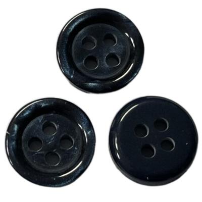 China Faux MOP Plastic Shirt Buttons With Rim In 18L 4 Holes Use On Shirt Blouses for sale