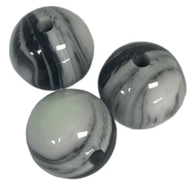 China One Hole Fancy Resin Bead Buttons Marble Effect 10mm Round for Garment for sale