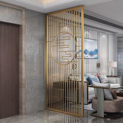 China Customized Stainless Steel Art Screen For Room Divide In Gold Colour​ for sale
