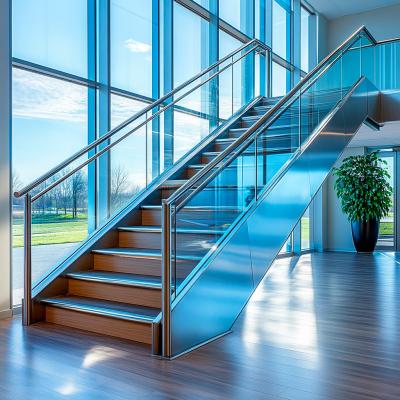 Durable Polished Stainless Steel Handrails with 8-12mm Glass Clamps for Staircase Fencing